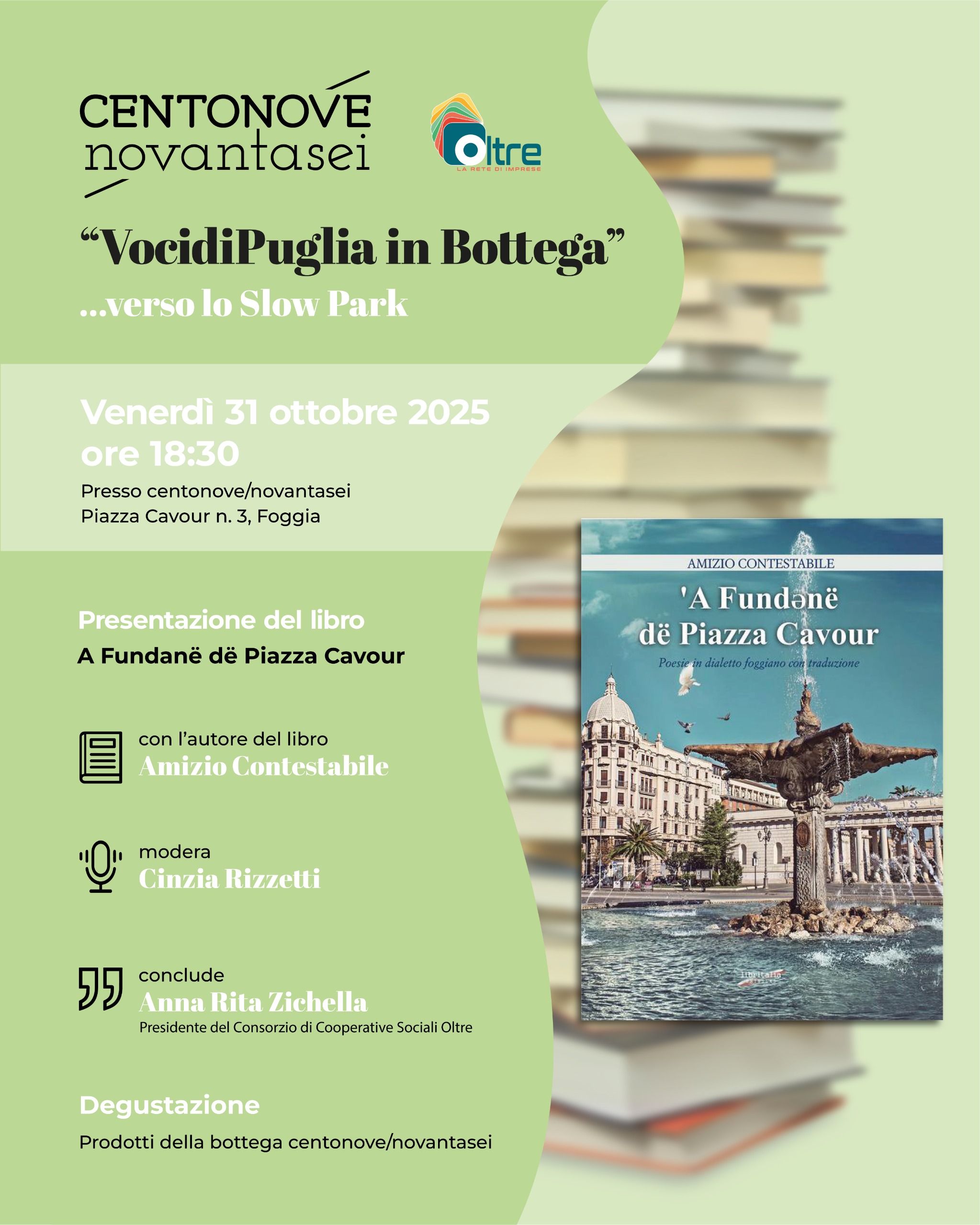 Foggia, Amizio Contestabile presenta “A Fundənë dë Piazza Cavour”:  poesie in dialetto foggiano