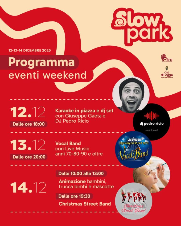 “Slow Park” di Foggia: fine settimana di musica, karaoke, giochi e street band